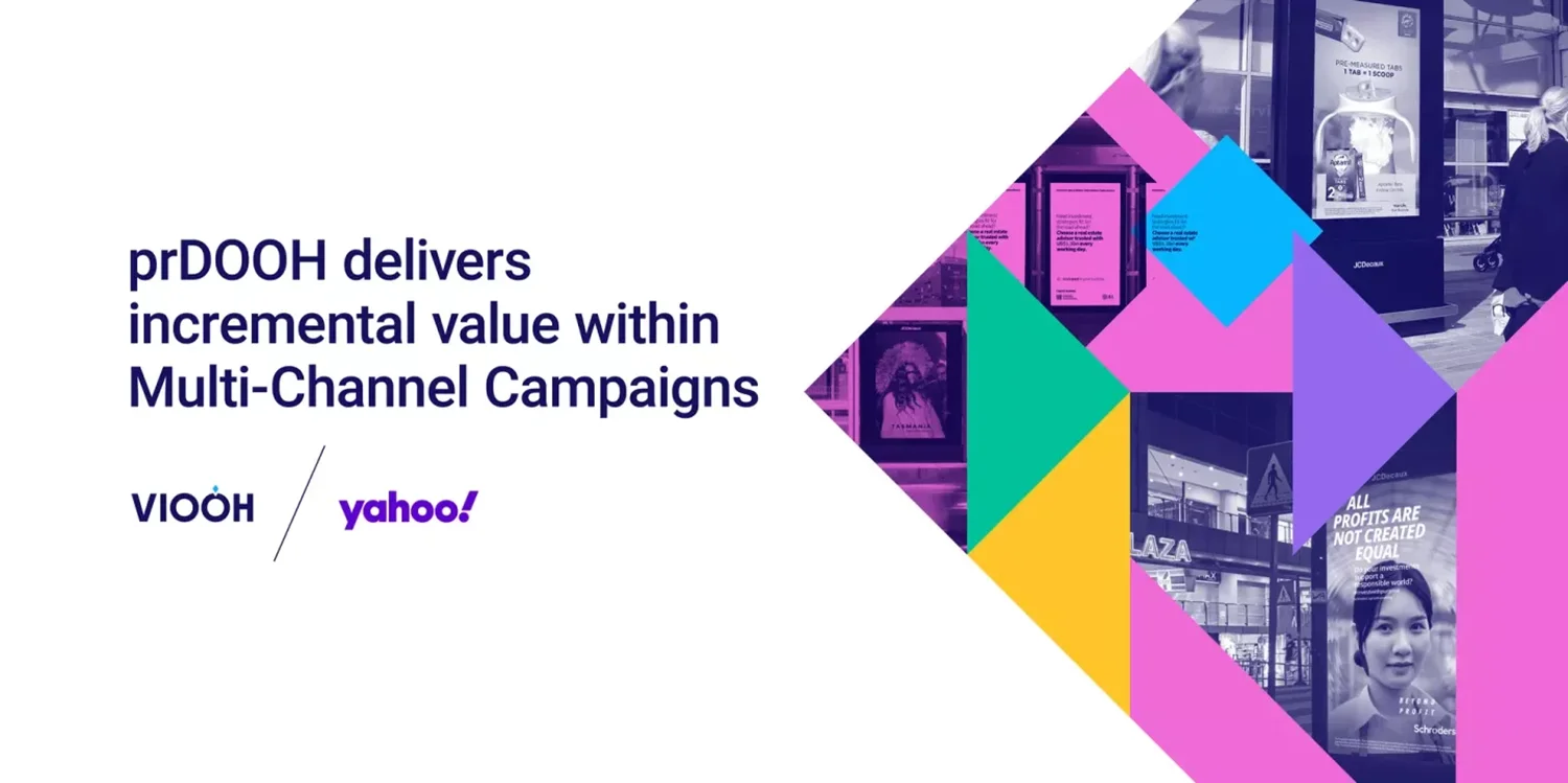 Cover eines Whitepapers von VIOO und YAHOO zur inkrementellen Reichweitensteigerung durch Programmatic DOOH.