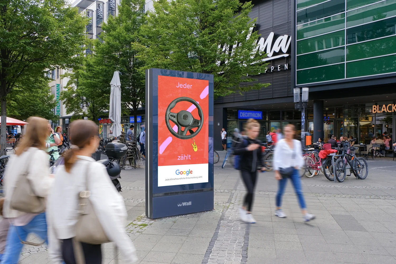 Digital City Light Poster mit Nachhaltigkeitswerbung.