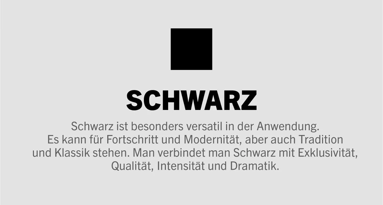 Beschreibung der Farbbedeutung von Schwarz.