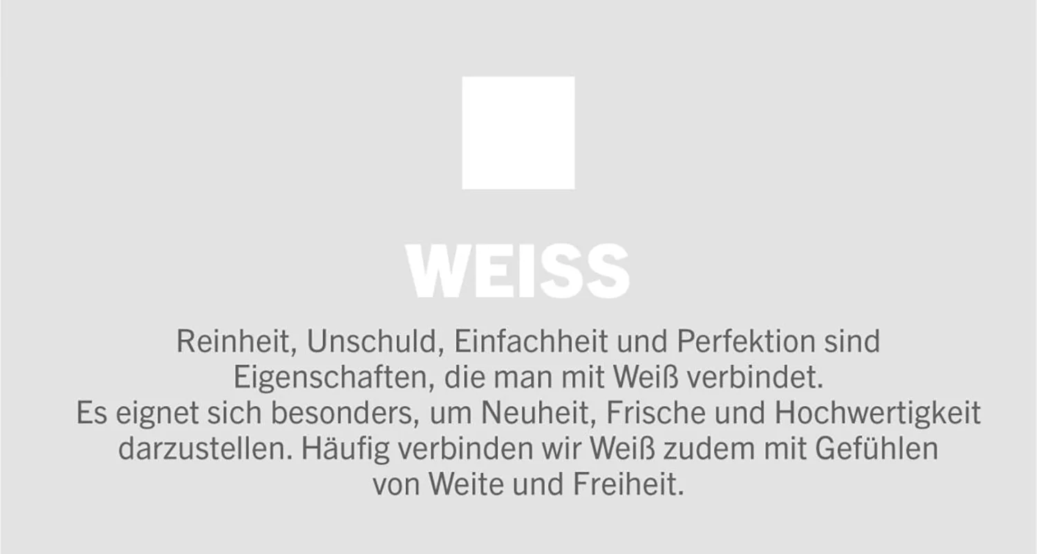 Beschreibung der Farbbedeutung von Weiß.