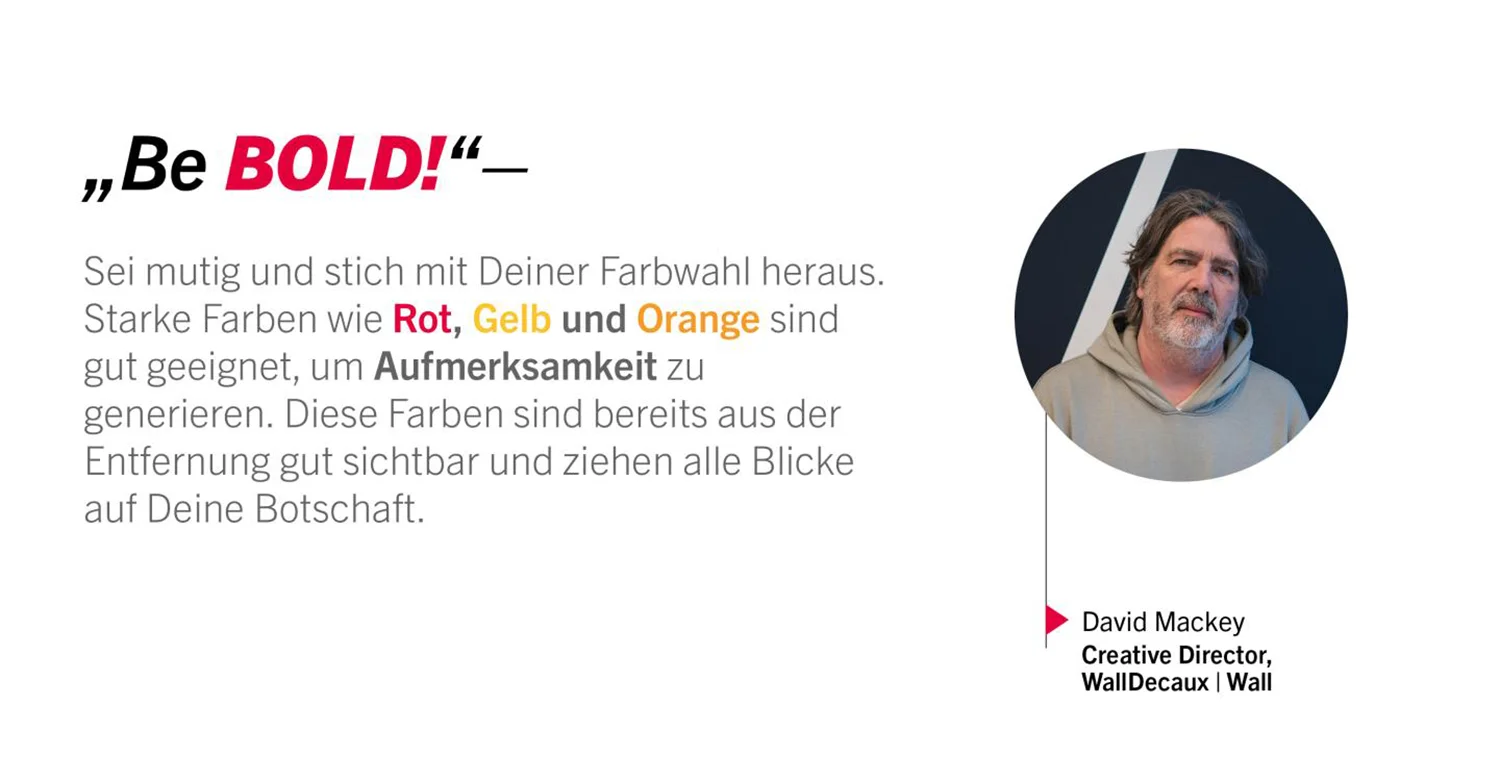 Zitat und Bild von David Mackey zur Plakatgestaltung.