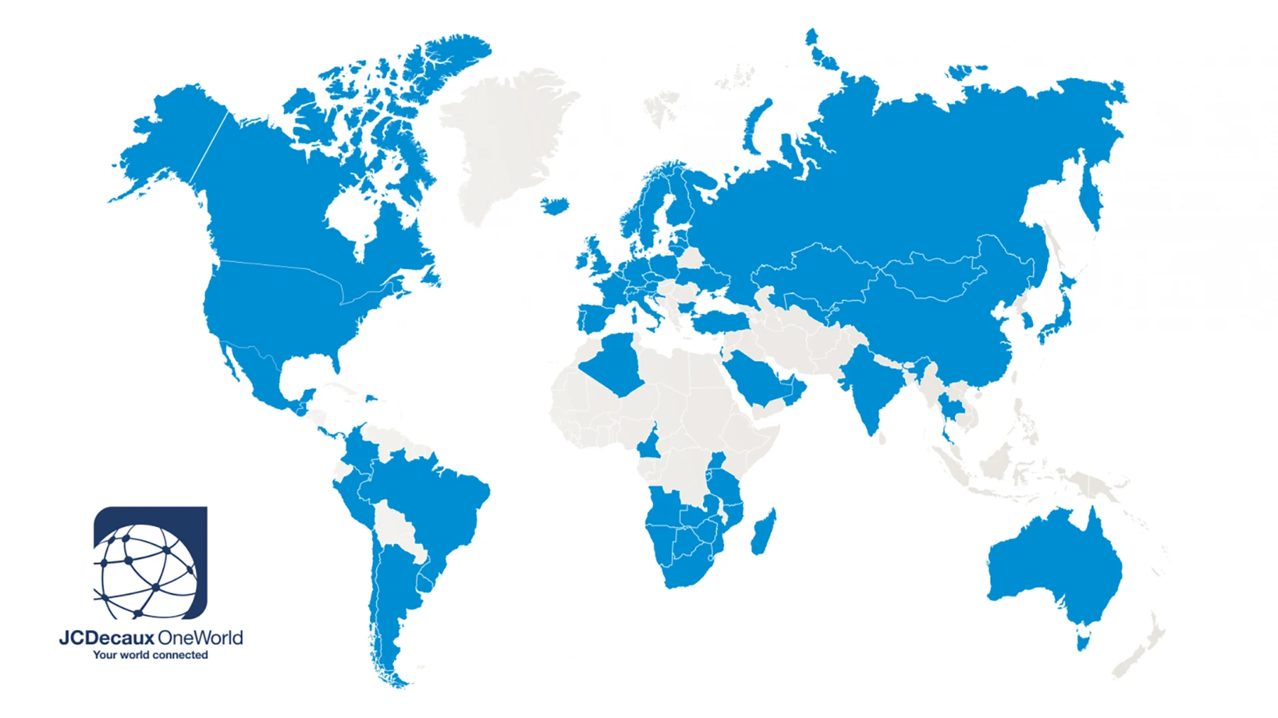 Weltkarte von JCDecaux OneWorld.