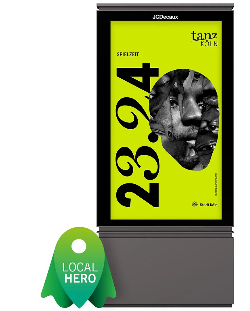 Digital City Light Poster mit LocalHero-Angebot.